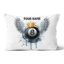 Load image into Gallery viewer, Personalized 8 Ball Billiards Wing Throw Pillow Best Customized Pillows TDM0770