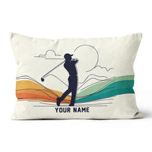 Load image into Gallery viewer, Multicolor Continuous Golfer Custom Golf Pillow Personalized Golf Gifts LDT1160