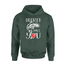 Load image into Gallery viewer, Fishing valentine day gift for husband hooked on you Hoodie - FSD1328D08