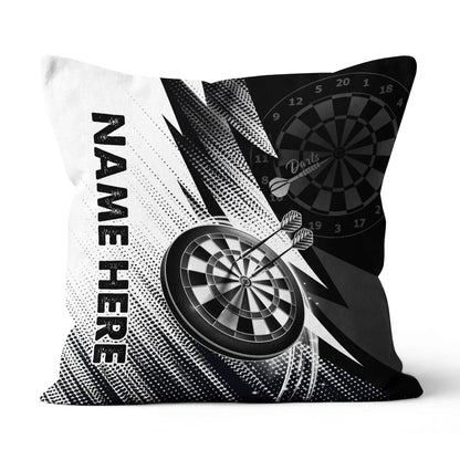 Black White Dartboard Custom Darts Throw Pillow Personalized Darts Gifts LDT1185