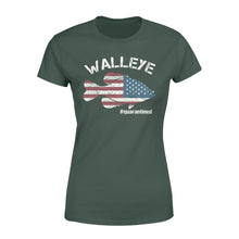 Load image into Gallery viewer, Walleye fishing US flag quarantined shirts