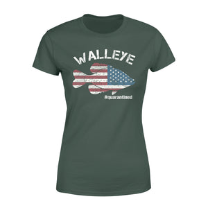 Walleye fishing US flag quarantined shirts