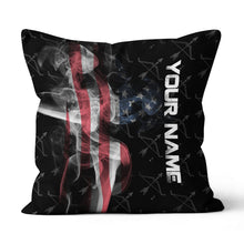 Load image into Gallery viewer, Personalized Smoke US Flag Bow Archery Pillow Custom Pillow Archery Gift VHM0848