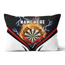 Load image into Gallery viewer, Thunder Fire Darts Flame Custom Throw Pillow Personalized Darts Gift LDT1190