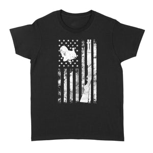 Hunting Shirt with American Flag, Shotgun Hunting Shirt, Turkey Hunting Shirt, Gifts for Hunters D05 NQS1338 - Standard Women's T-shirt