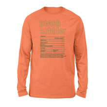 Load image into Gallery viewer, Peach cobbler nutritional facts happy thanksgiving funny shirts - Standard Long Sleeve