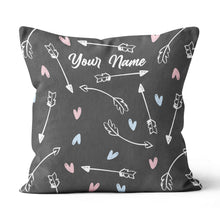Load image into Gallery viewer, Personalized Archery Arrows And Hearts Throw Pillow Best Valentine Gifts TDM0784