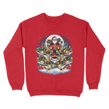 Load image into Gallery viewer, Sweatshirt - Nine Bass fish as Santa's Reindeer