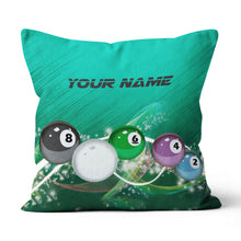 Load image into Gallery viewer, Personalized 3D Green Billiards Balls Pillow Custom Pillow Pool Billiard TDM0779