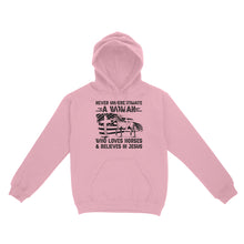 Load image into Gallery viewer, Never underestimate a woman who loves horses and believes in Jesus, horse gifts for girls D03 NQS2680 - Standard Hoodie