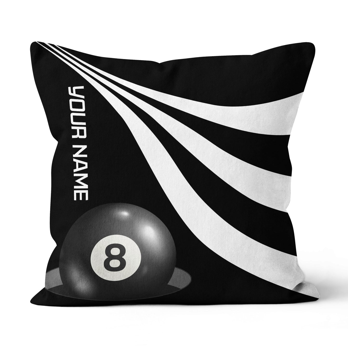 Custom Black And White 8 Ball Pool Throw Pillows, Billiard Pillow Gifts TDM0804