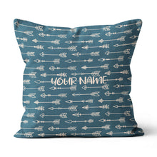 Load image into Gallery viewer, Personalized Blue Arrow Archery Pillow Custom Throw Pillow Archery Gifts VHM0836