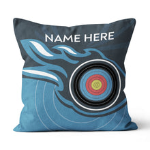 Load image into Gallery viewer, Personalized Blue Archery Target Pillow Custom Name Archery Throw Pillow TDM0845