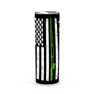 Fishing Gifts for Men - Fishing Tumbler - 20oz Stainless Steel Travel Tumbler for Coffee or Beer Cup - Skinny Tumbler
