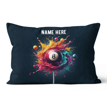 Personalized Colorful Paint Splash 8 Ball Billiard Pillow, Billiard Gift VHM0914
