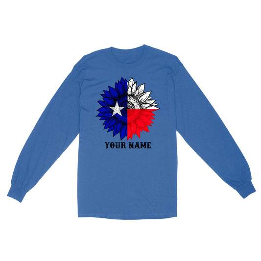 Texas flag sunflower customized name patriot Texas state flag D03 NQS2495 - Standard Long Sleeve