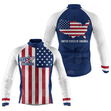 Load image into Gallery viewer, Men/Women American cycling jersey with 3 pockets UPF50+ USA bike shirt full zip MTB BMX gear| SLC160