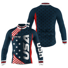 Load image into Gallery viewer, USA bike shirt men cycling jersey American flag UPF50+ full zipper cycle gear BMX MTB racewear| SLC149