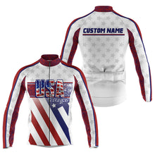 Load image into Gallery viewer, Personalized American men women Cycling jersey with 3 pockets Full zipper UPF50+ USA bike shirts| SLC181