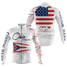 Load image into Gallery viewer, Ohio cycling jersey for Men Women UPF50+ custom Ohio bike shirts with 3-rear pockets &amp; full zipper| SLC177