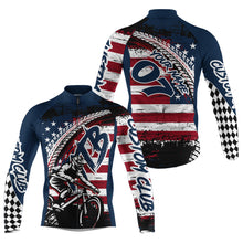 Load image into Gallery viewer, American MTB cycling jersey mens UPF50+ Reflective mountain bike gear with pockets USA biking tops| SLC93