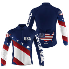 Load image into Gallery viewer, American cycling jersey mens womens with 3 pockets UPF50+ USA bike jersey full zip bicycle shirt| SLC219