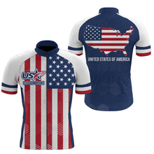 Load image into Gallery viewer, Men/Women American cycling jersey with 3 pockets UPF50+ USA bike shirt full zip MTB BMX gear| SLC160