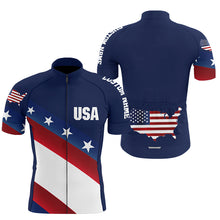 Load image into Gallery viewer, American cycling jersey mens womens with 3 pockets UPF50+ USA bike jersey full zip bicycle shirt| SLC219