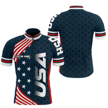 Load image into Gallery viewer, USA bike shirt men cycling jersey American flag UPF50+ full zipper cycle gear BMX MTB racewear| SLC149