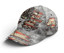 Load image into Gallery viewer, Motocross Skull Biker Cap - Personalized American Motorcycle BWB Hat, Off-road Riders Patriotic Cap| NMS385