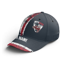 Load image into Gallery viewer, American Flag Motorcycle Hat - Personalized Motocross BWB Hat Patriotic Racing Cap For Bikers CDT07
