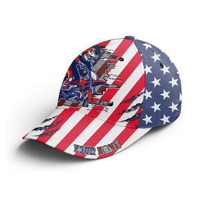 USA Flag Dirt Bike Hat - Personalized MX BWB Hat Motocross Off-Road Cap For Biker CDT04