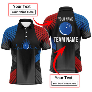 USA Bowling Shirt for Men Custom Bowling Team Jersey Men's Bowling Polo Shirt Bowling Gift BDT23