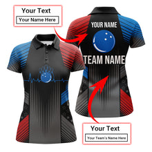 Load image into Gallery viewer, USA Bowling Shirt for Women Bowling Jersey For Team Patriotic Personalized Bowling Polo Shirt  BDT24