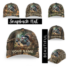Load image into Gallery viewer, Personalized Turkey Hunting Hats, Snapback Baseball Camo Hat Turkey Hunting gear, Hunting Gifts FSD4415