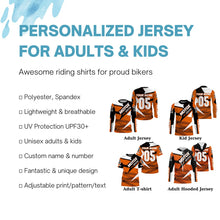 Load image into Gallery viewer, Xtreme orange MotoX custom kid&amp;adult jersey UPF30+ dirt bike off-road MX racing motorcycle shirt PDT48