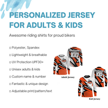 Load image into Gallery viewer, Custom orange motocross jersey UV protect kid&amp;adult dirt bike MX racing off-road motorcycle shirt| NMS884