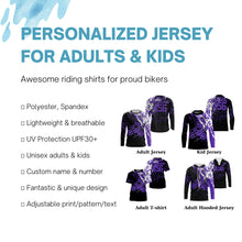 Load image into Gallery viewer, Personalized dirt bike jersey adult&amp;kid UPF30+ Motocross biker girl MX racing off-road - Purple| NMS911