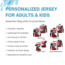 Load image into Gallery viewer, Red BMX jerseys UPF30+ Off-road bike shirt Cycling gear Adult youth BMX bicycle motocross clothes| SLC85