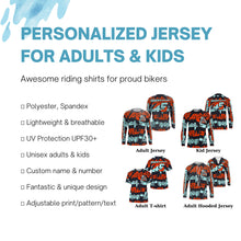 Load image into Gallery viewer, Personalized jersey Motocross kid&amp;adult dirt bike blue MX racing UPF30+ motorcycle shirt PDT16