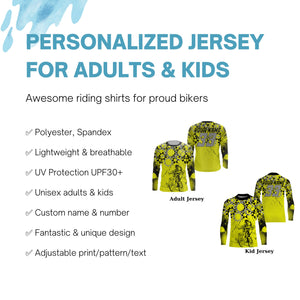 Personalized Yellow MTB jersey UPF30+ adult kid mountain bike shirt Enduro bicycle cycling racewear| SLC57