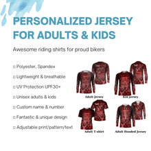 Load image into Gallery viewer, Motocross for kid men women red dirt bike jersey personalized UPF30+ MX shirt racing motorcycle PDT23