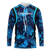 Load image into Gallery viewer, Chipteeamz Fishing Blue Camo UV Protection Shirt for Men, Women and Kid, Fishing gift TMTS067