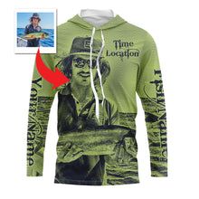 Load image into Gallery viewer, Fishing Shirt Custom Name, Image, Time, Location 3D UV protection Shirts UPF 30+ Fishing gift| Green- TMTS050