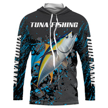 Load image into Gallery viewer, Yellowfin Tuna Fishing custom name dri Sun protection Shirts UPF 30+ Personalized fishing gifts - HVFS051