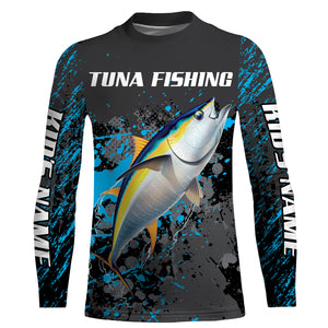 Yellowfin Tuna Fishing custom name dri Sun protection Shirts UPF 30+ Personalized fishing gifts - HVFS051