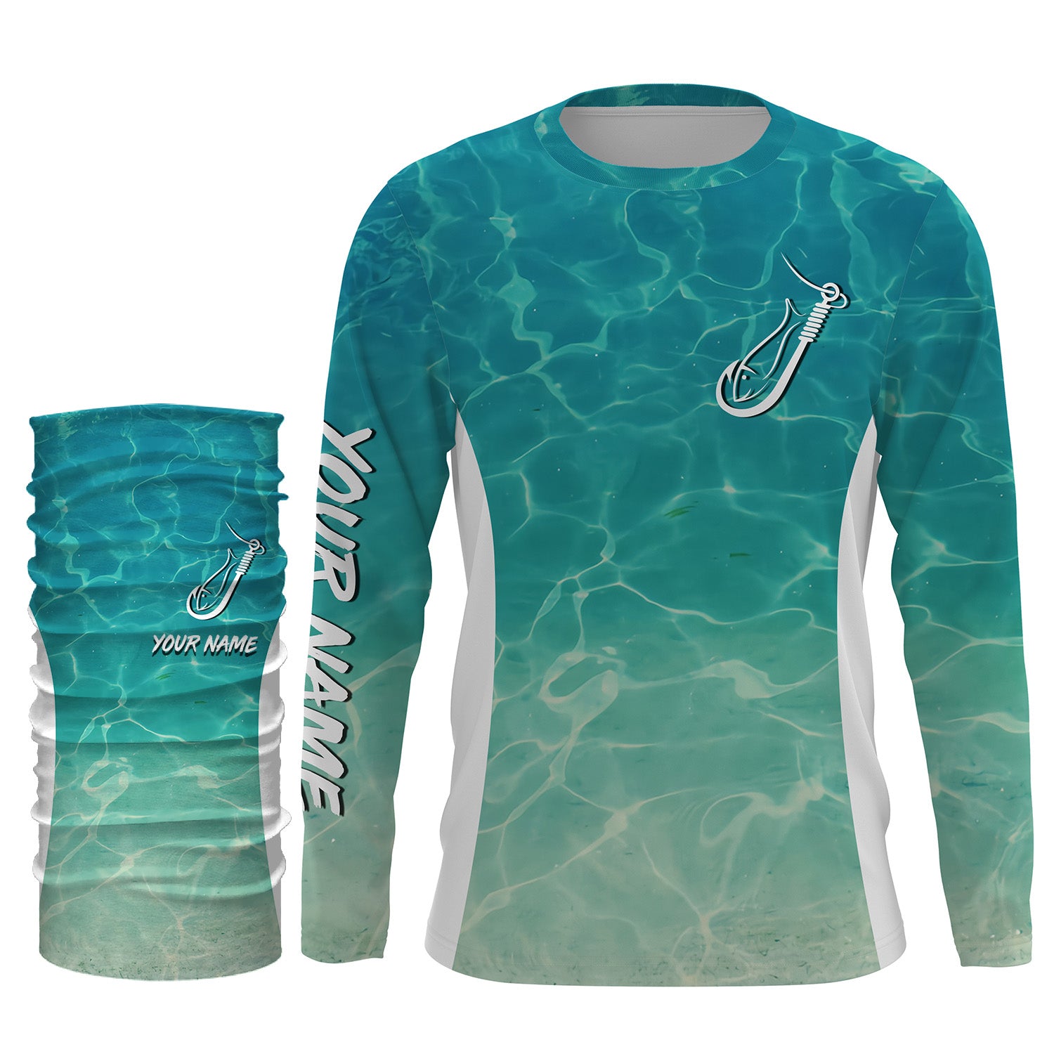 Sea camo Fishing Hook Custom UV Long Sleeve Fishing Shirts, tournament –  ChipteeAmz