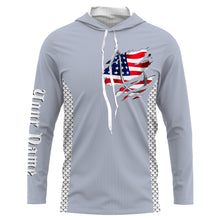 Load image into Gallery viewer, American Flag Fish Hook Custom UV Protection Long Sleeve performance Fishing Shirts TTN71