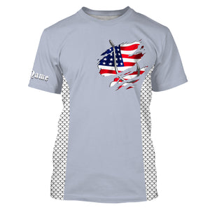 American Flag Fish Hook Custom UV Protection Long Sleeve performance Fishing Shirts TTN71