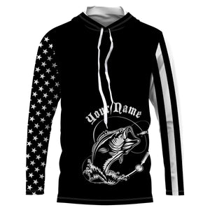 Personalized Bass Fishing Tattoo American Flag UV Protection Customized Shirt, Gift For Fisherman TTN62